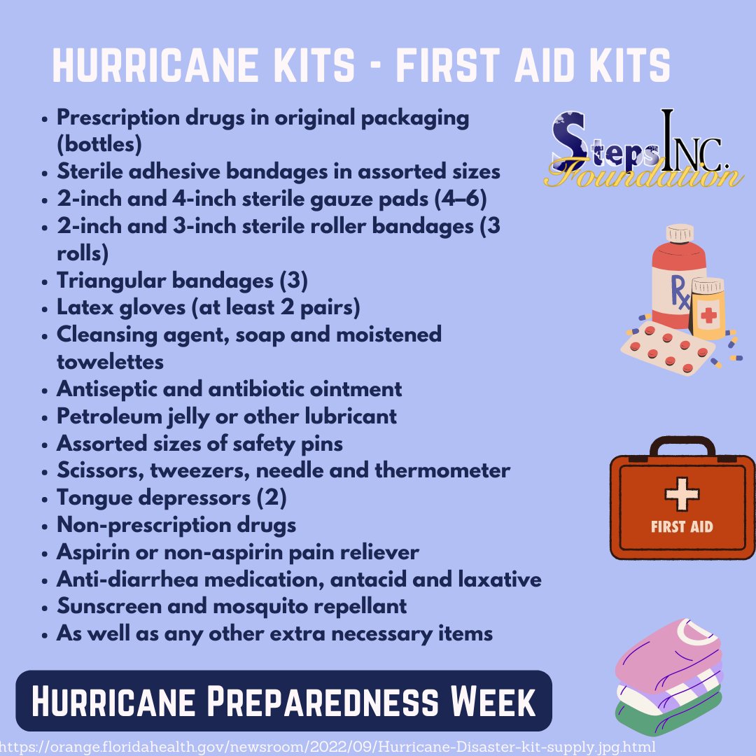 'Preparing for a hurricane is an investment in your safety and peace of mind. Don't wait until it's too late.' - Unknown

#stepsfoundationinc #samismyreason #ipledgetomakeadifference #hurricanepreparednessweek