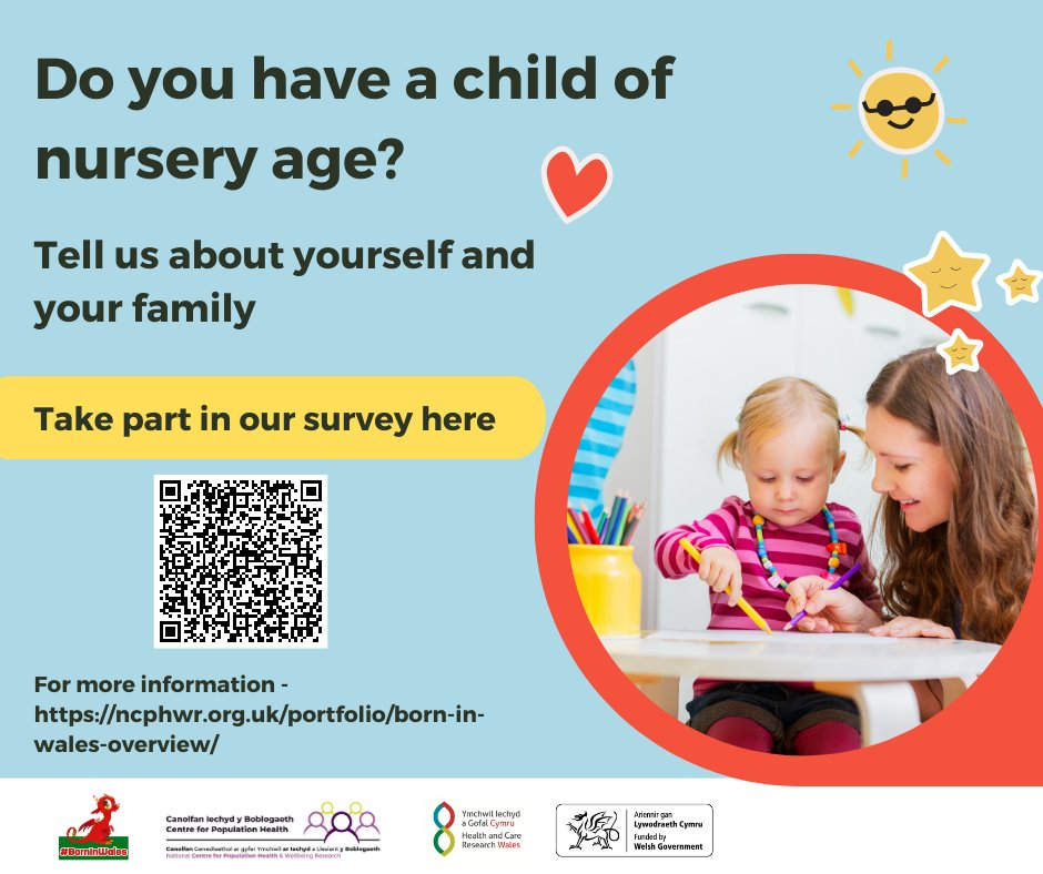 Centre for Population Health (@centrepophealth) on Twitter photo 📣 Calling all parents with children ages 3-5!
👉Take part in our short online survey. Share your insights on health, well-being, your child’s development, & local services.
Take part 👉 bit.ly/3XAKpcw
❤️Help shape the future for little ones in Wales <a href="/ResearchWales/">Health and Care Research Wales</a> 📣 Calling all parents with children ages 3-5!
👉Take part in our short online survey. Share your insights on health, well-being, your child’s development, & local services.
Take part 👉 bit.ly/3XAKpcw
❤️Help shape the future for little ones in Wales <a href="/ResearchWales/">Health and Care Research Wales</a>