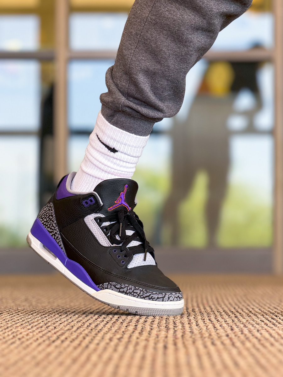 #KOTD Jordan 3 Court Purple 😮‍💨 #WDYWT #Jordan3s #Nike #Jumpman #Sneakers