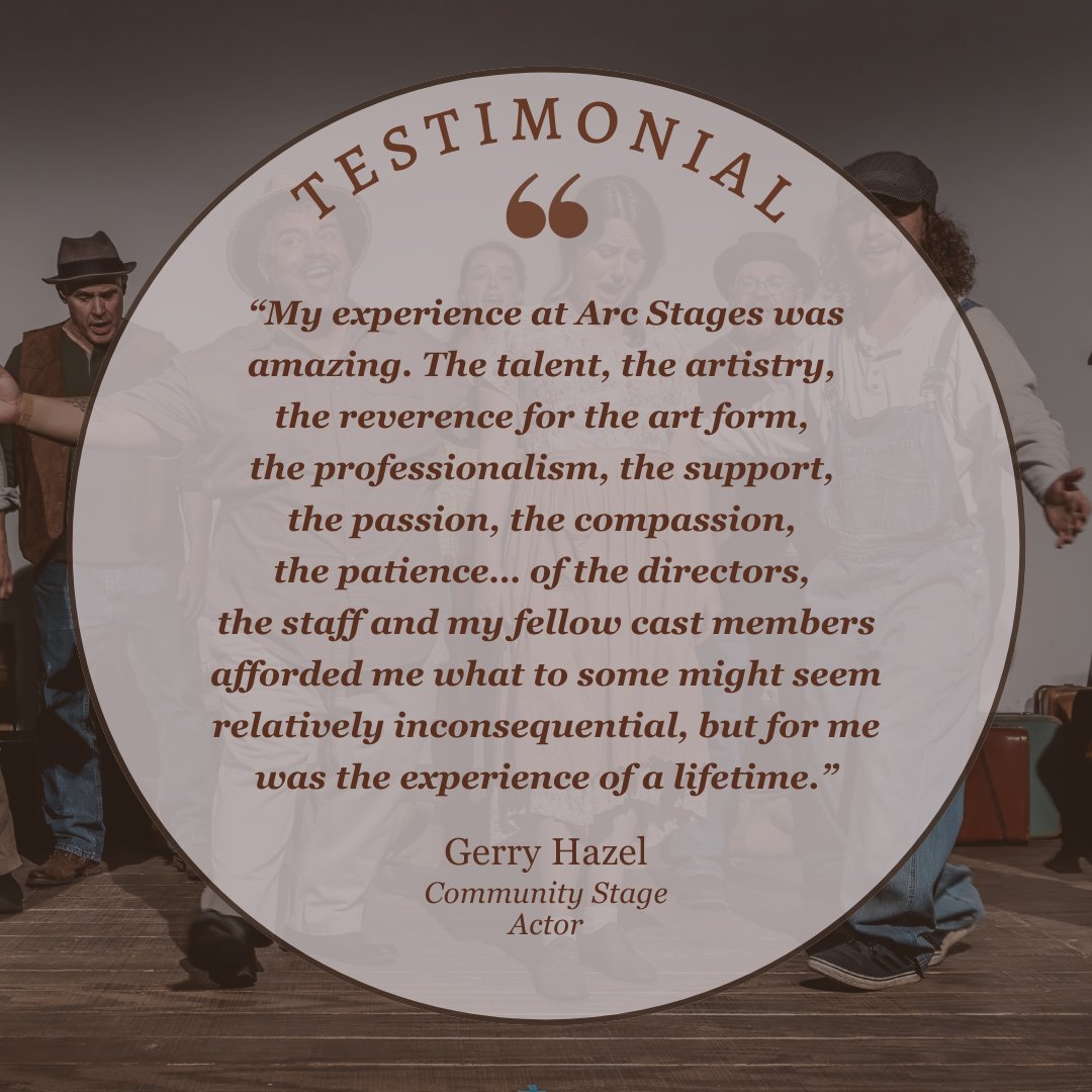 The Community Stage is our community theatre company for actors, singers and technicians from all walks of life that offers the best in musicals and dramas.

#ActorTestimonial #WoodyGuthriesAmericanSong #CommunityStage #ArcStages