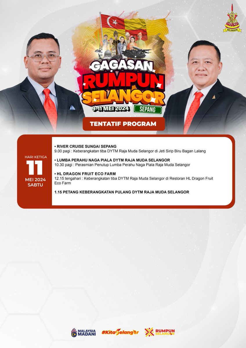 AminShukor's tweet photo. Jom esok guys jelajah Rumpum Selangor berlokasi di Daerah Sepang bersama DYTM Raja Muda Selangor💪💪💪 
#RumpunSelangor #KitaSelangor #RMS https://t.co/mjp5qAEQTM