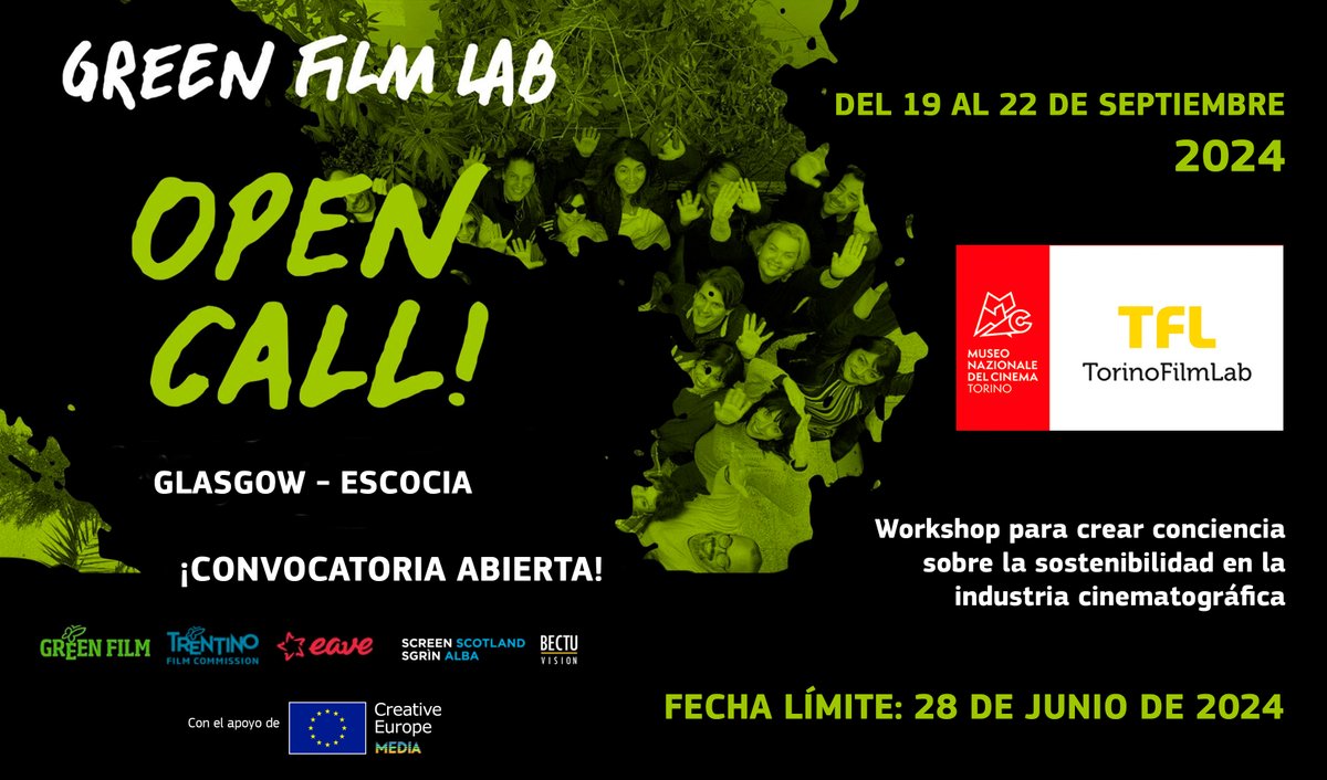 TorinoFilmLab: Abierta la convocatoria de GreenFilmLab - Glasgow 2024. Esta formación se basa en crear conciencia sobre la #sostenibilidad en la industria cinematográfica. Más info > tuit.es/ds43l #GreenFilmLab #TorinoFilmLab