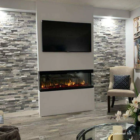 Touchstone Electric Fireplaces Recessed, Insert, Wall Mount, Linear, 3-Sided Styles Easy to install wall mount, recessed, linear and mantel insert electric fireplaces with natural looking LED flames, heaters, remote control operation. There is a model for every need. Shop at