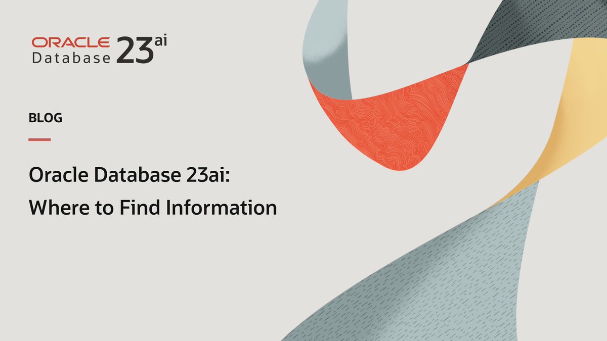 We think you should be excited about all the new innovations available in Oracle Database 23ai. Now you can make your data naturally smarter with built-in #AI! See how you can do it: read about it, watch demos, and try it out via LiveLabs. Check out: social.ora.cl/6019jYT2T