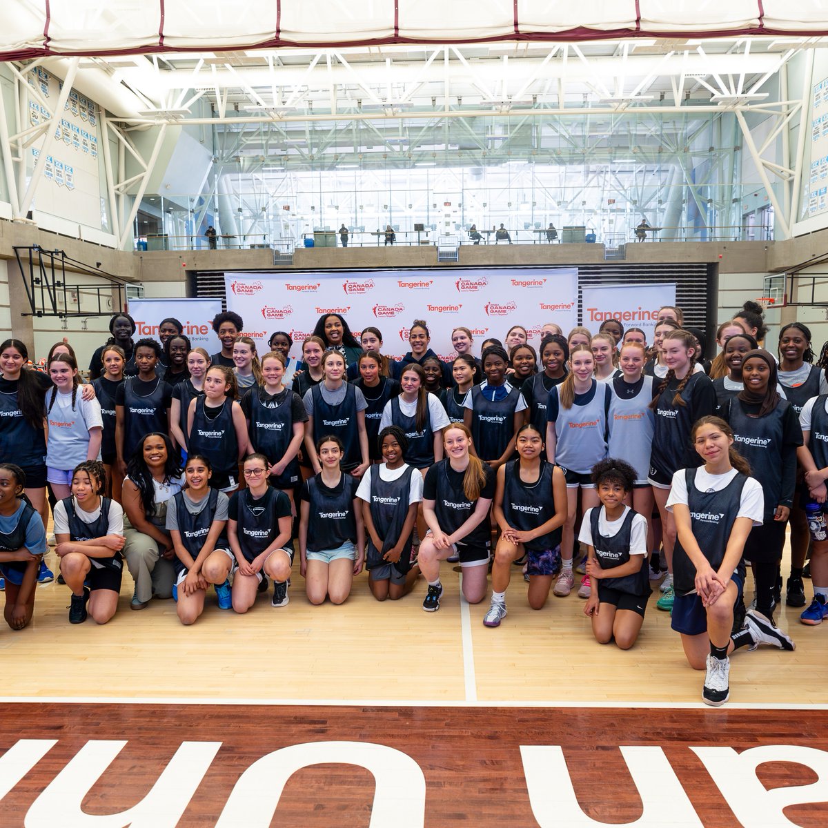 Breaking barriers, making history. 🏀🔥    To celebrate the second @WNBA Canada Game, we hosted a Community Gym at the David Atkinson Gym, @MacEwanU in Edmonton. #TangerineProjectForward #WNBACanadaGame