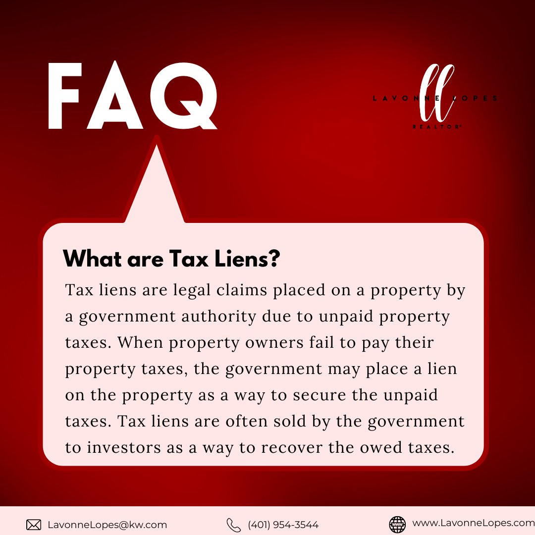 ✨Real Estate FAQ!
---------------
 Contact Lavonne Lopes today! 

☎️ Lavonne Lopes: (401) 954-3544⁠
📧 LavonneLopes@kw.com⁠
#rhodeislandrealestate #realestateagentstateinvesting #rhodeislandrealtor #realestatebroker #realestatelife  #realestateinvestment #RealEstateFAQ