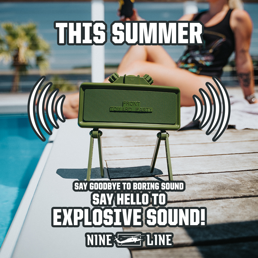 🔊 Experience explosive audio with The Claymore.
Prepare for the poolside here: nine.li/CS

#NineLineApparel #speaker #newproduct #claymore #explosivesound