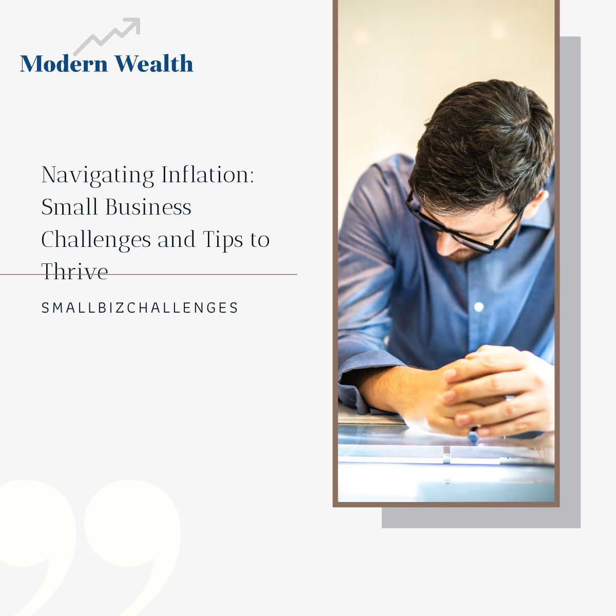 Small Business Challenges: 34% of small business owners cite inflation as their biggest worry, outstripping labor and tax concerns. Learn how to navigate these inflationary times. 

buff.ly/4a9CPdJ 

#SmallBiz #EconomicChallenges #ModernWealth
