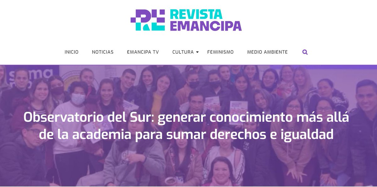 ¡El Observatorio del Sur sobre igualdad de género llegó a <a href="/RevistaEmancipa/">Revista Emancipa</a>! Te invitamos a leer la nota y explorar la página del Observatorio, iniciativa del proyecto "Sumamos Derechos, Sumamos Igualdad" y la <a href="/uni_itapua/">UNI-Itapúa</a>, <a href="/UNP_Pilar/">Universidad Nacional de Pilar</a> y <a href="/UNVES_Oficial/">UNVES</a>.

🔗revistaemancipa.org/2024/04/30/obs…