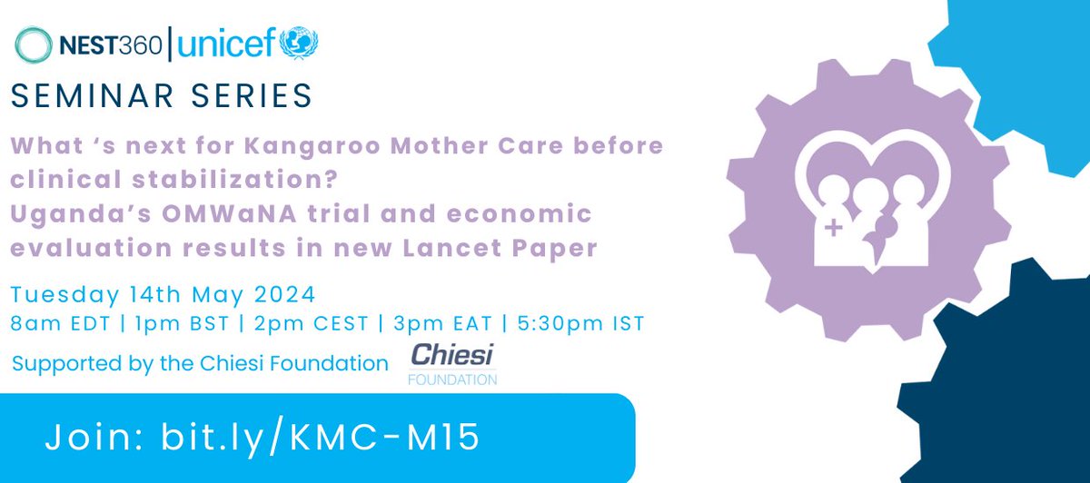 📢 Join @UNICEF on May 14 for a virtual event exploring the future of Kangaroo Mother Care before clinical stabilization! Featuring insights from Uganda's OMWaNA trial & economic evaluation, this promises to be an enlightening discussion. More: 👇 pmnch.who.int/news-and-event…
