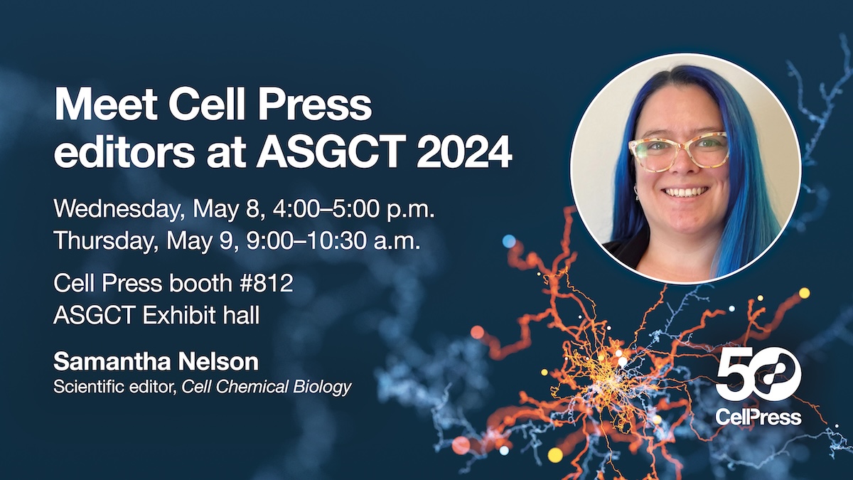 Want to discuss your #genetherapy and #celltherapy research with a Cell Press editor? Stop by Cell Press booth #812 at #ASGCT2024 this week for a chat with @CellChemBiol scientific editor @SamiGram13