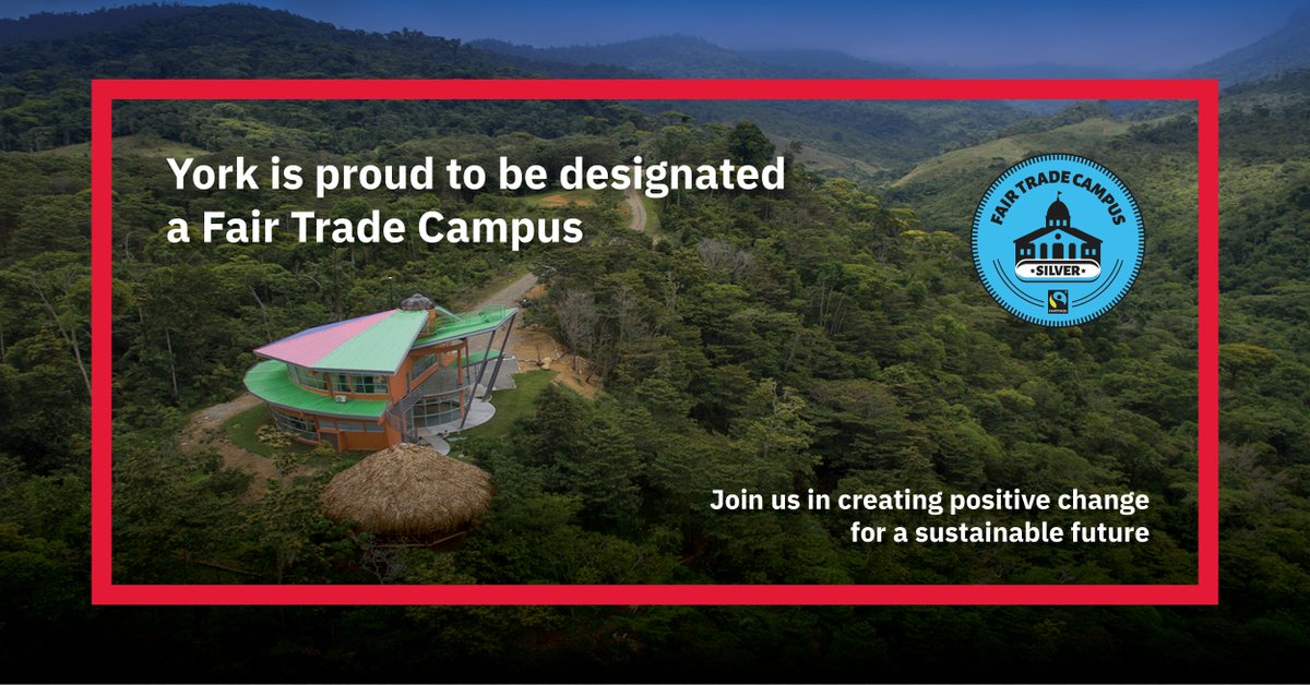 York University has been named a Fair Trade Campus for its commitment to providing more sustainable options at its campuses. Learn more: bit.ly/3yciQxP | @YUsustain #YorkU