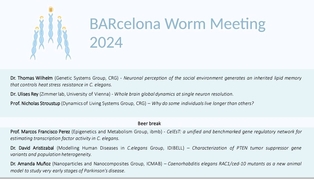 gusaneros1's tweet photo. BAR meetings are back!!! 🍻

Barcelona #celegans meeting in a BAR 😉

🗓 Thursday, may 9th
📍BlackLab Brewhouse (pza De Pau Vila, 1)
🕞 4:00pm

Organized by @CarmenMarFdz @NMSBlab https://t.co/Y0yWwpqFlz