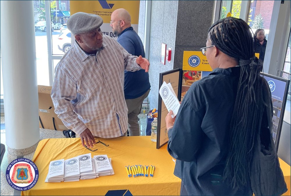 Last week, NYCDCC participated in a career fair at the Medgar Evers College in Brooklyn. We had a great time speaking with students about our apprenticeship opportunities and monthly information sessions at the training center. Here’s to a new generation of union carpenters!
