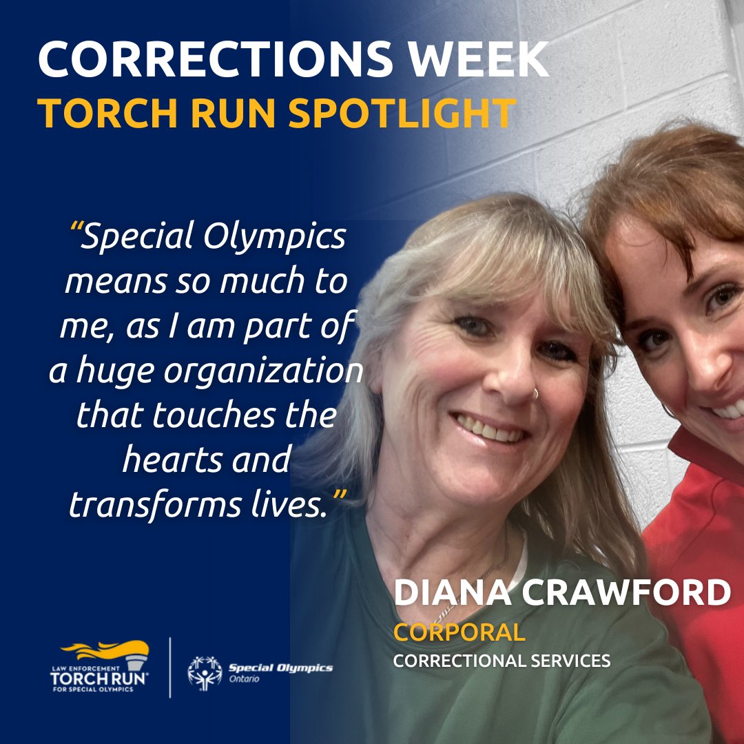 Corporal Diana Crawford has many fond memories from her years with Torch Run. 'Knowing it is going to help Special Olympics warms my heart and lights a fire under me to do more.' Read about Corp. Crawford's favourite memories and more: www1.torchrunontario.com/blog/correctio…