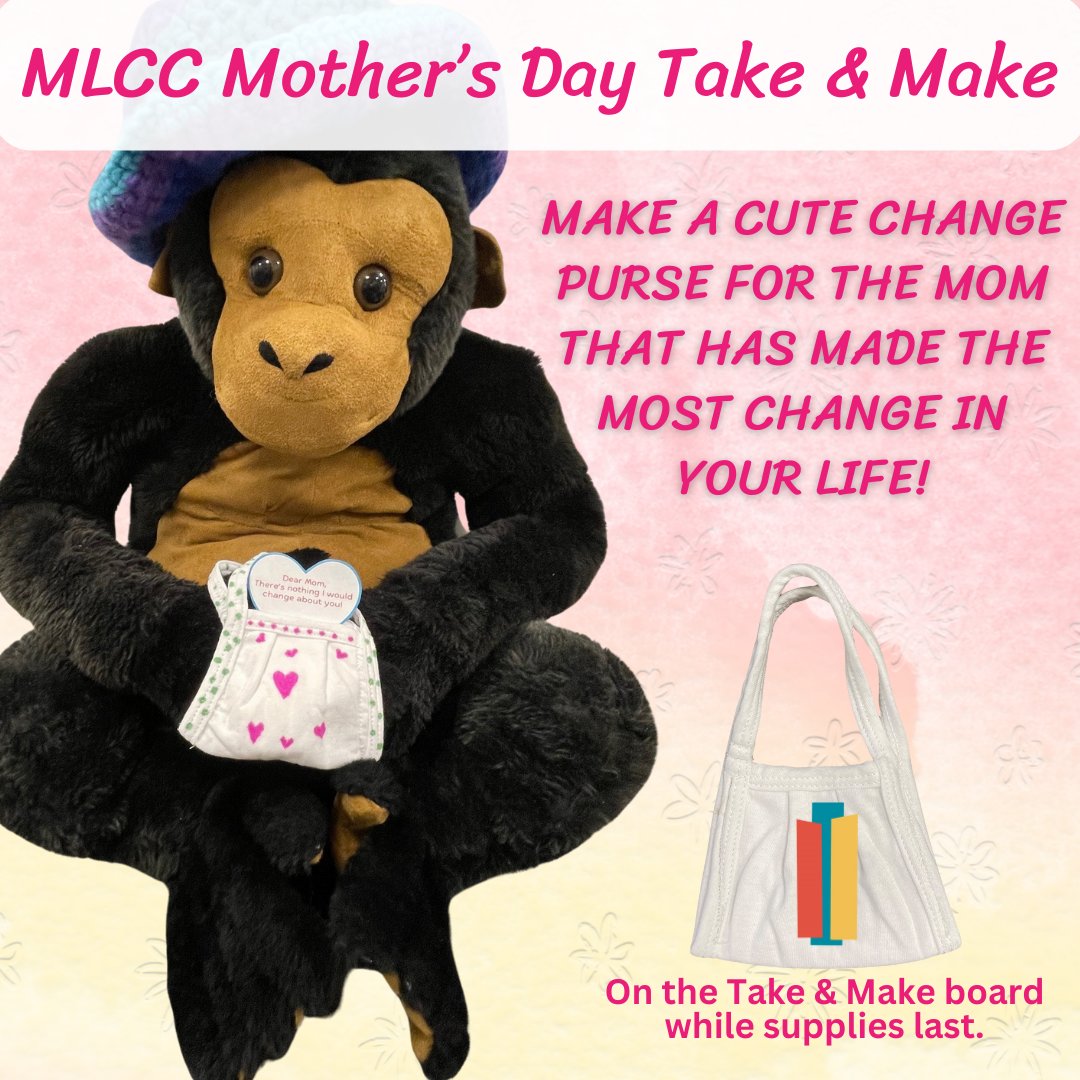 Busy day for the under-18 set at #MLCC. Don't forget to pick up your free Mother's Day Take & Make, up now on the Take & Make board outside the Birch Room. #azlibraries #mothersday