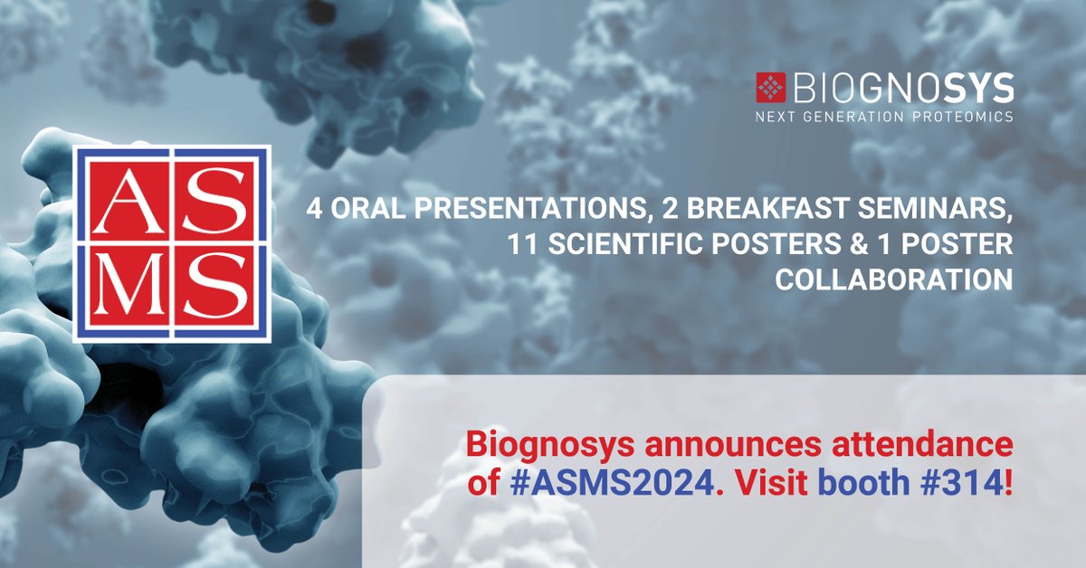 It's soon time for one of our favorite events of the year: #ASMS2024! 🎉👏 This year we are headed to Anaheim, California with a record number of exciting #proteomics activities, including: 👉 4 presentations 👉 2 breakfast seminars 👉 11 posters. More: ow.ly/yvB250Rzgrc