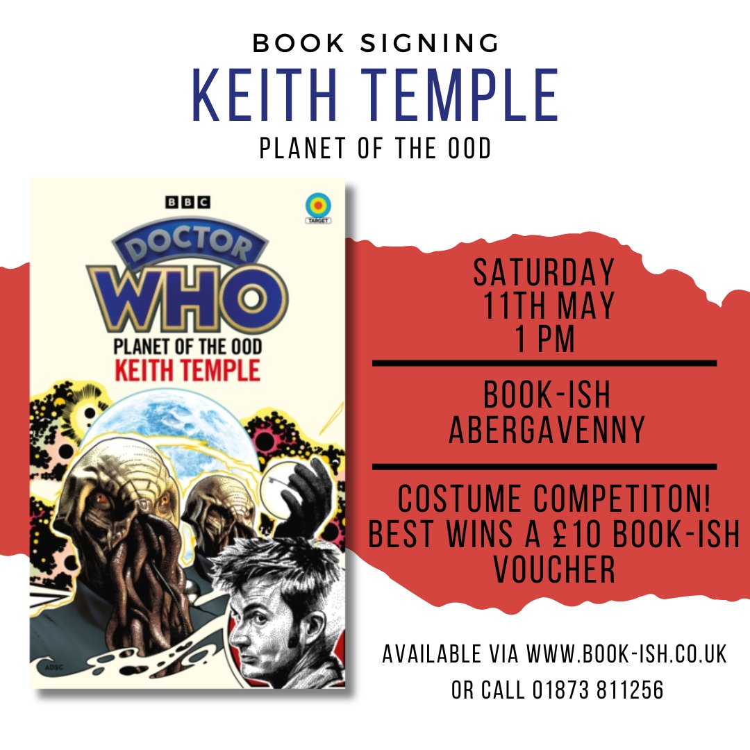 Keith Temple will be signing books at Book-ish Abergavenny this Saturday! Wear your best Dr Who costume for the chance to win a £10 Book-ish voucher! 📍Book-ish Abergavenny 🗓️ 1pm, Saturday May 11th 🎟️ Free! Books available to purchase