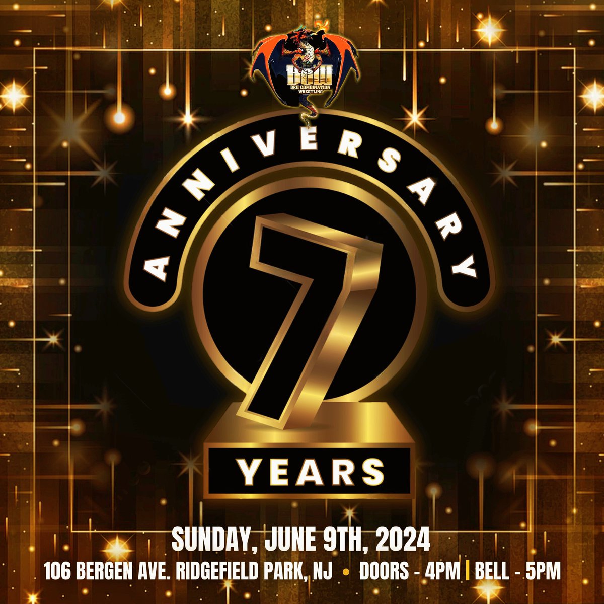 On June 9th, we officially celebrate 7 years of being in business! We couldn’t have done it without our amazing wrestlers, talent, crew, and of course, the BCW Faithful 🙏 Come join us for our biggest event of the year, Anniversary 7: ANNI7.eventbrite.com