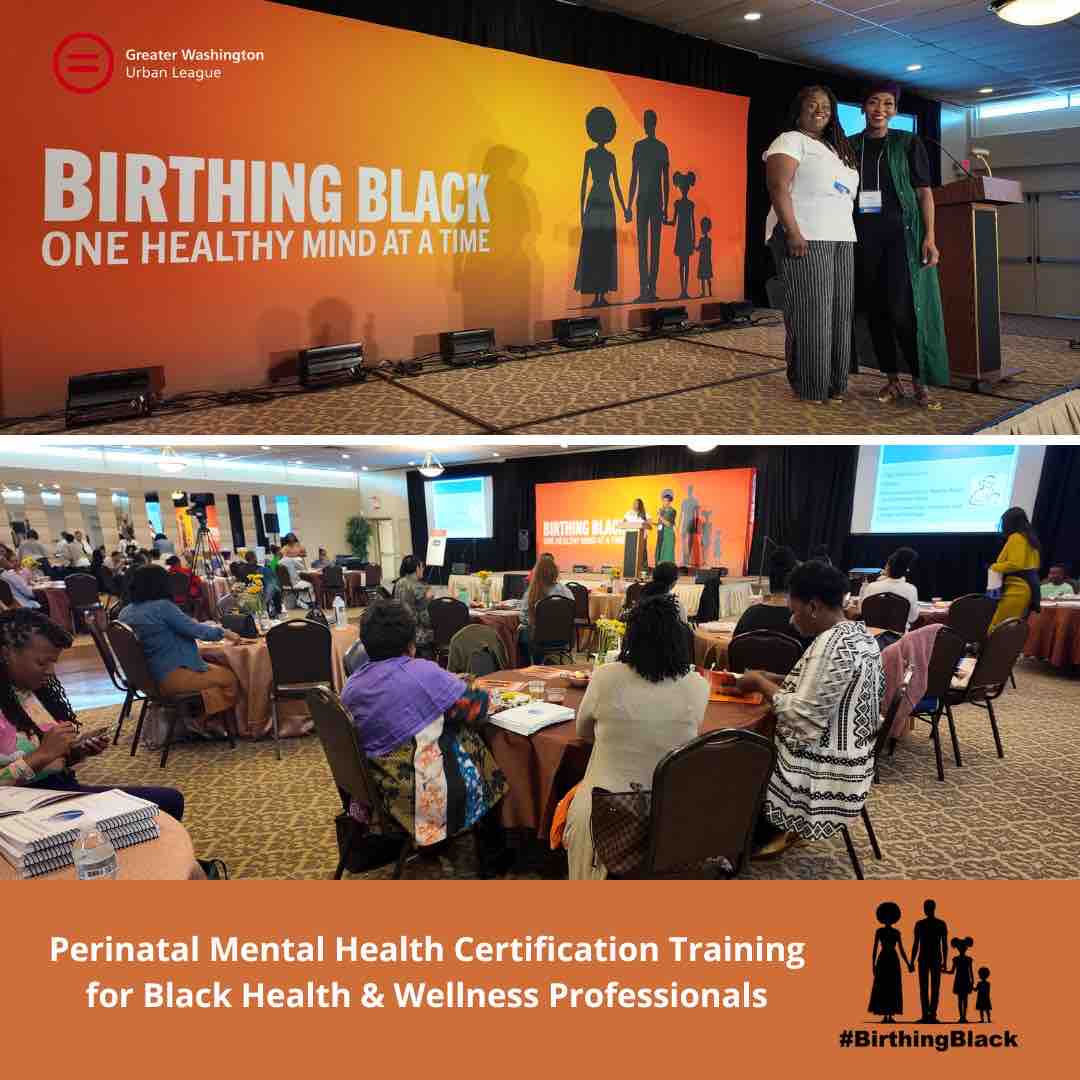 Starting today: over 80 Black #health & #wellness professionals are gathered here in #PrinceGeorgesCounty, #Maryland to get certified in Perinatal #MentalHealth. Led by @PostpartumHelp’s trainers: @kristycholloway & @TMIwithTiffany. Partners: @PalladiumImpact @MarysCenter