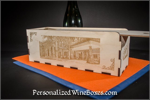 Personalized wine gift box with photo (pencil sketch), made in USA by the #WineBoxGuy at goo.gl/3fRFll, #winewednesday
