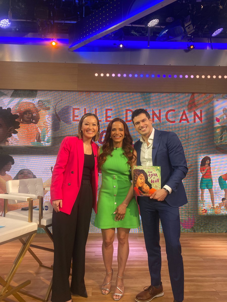 This morning, @SportsCenter host & published author, @elleduncanESPN sat down with @EvaPilgrim & @GioBenitez to discuss her children's book, 'For You, I Will' Wed. afternoon, catch Elle's interview on @ABCGMA3 📚1p ET | ABC