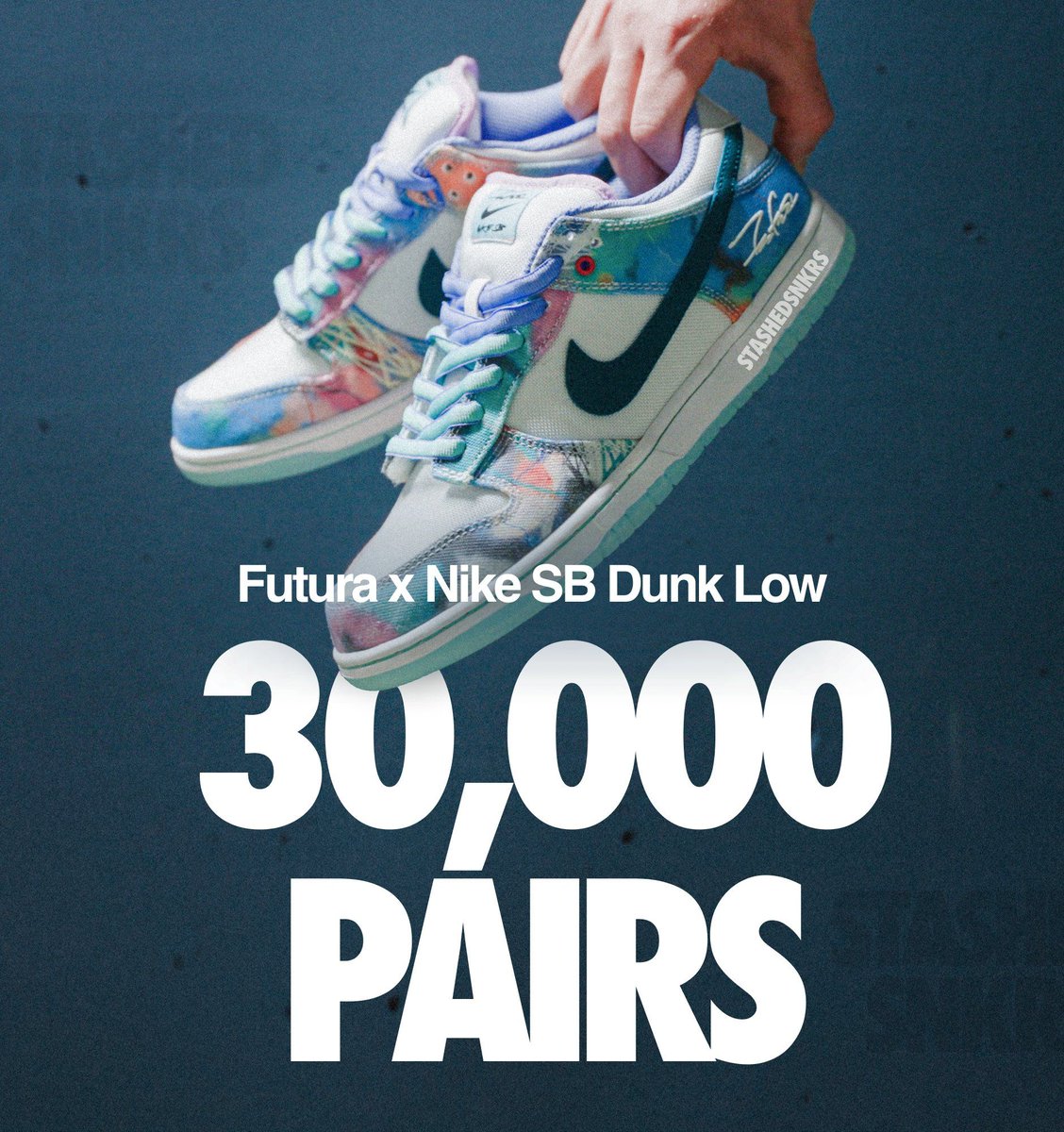 Less than 30k pairs made for the Futura x Nike SB Dunks 👀🌊 bit.ly/3GSveUI