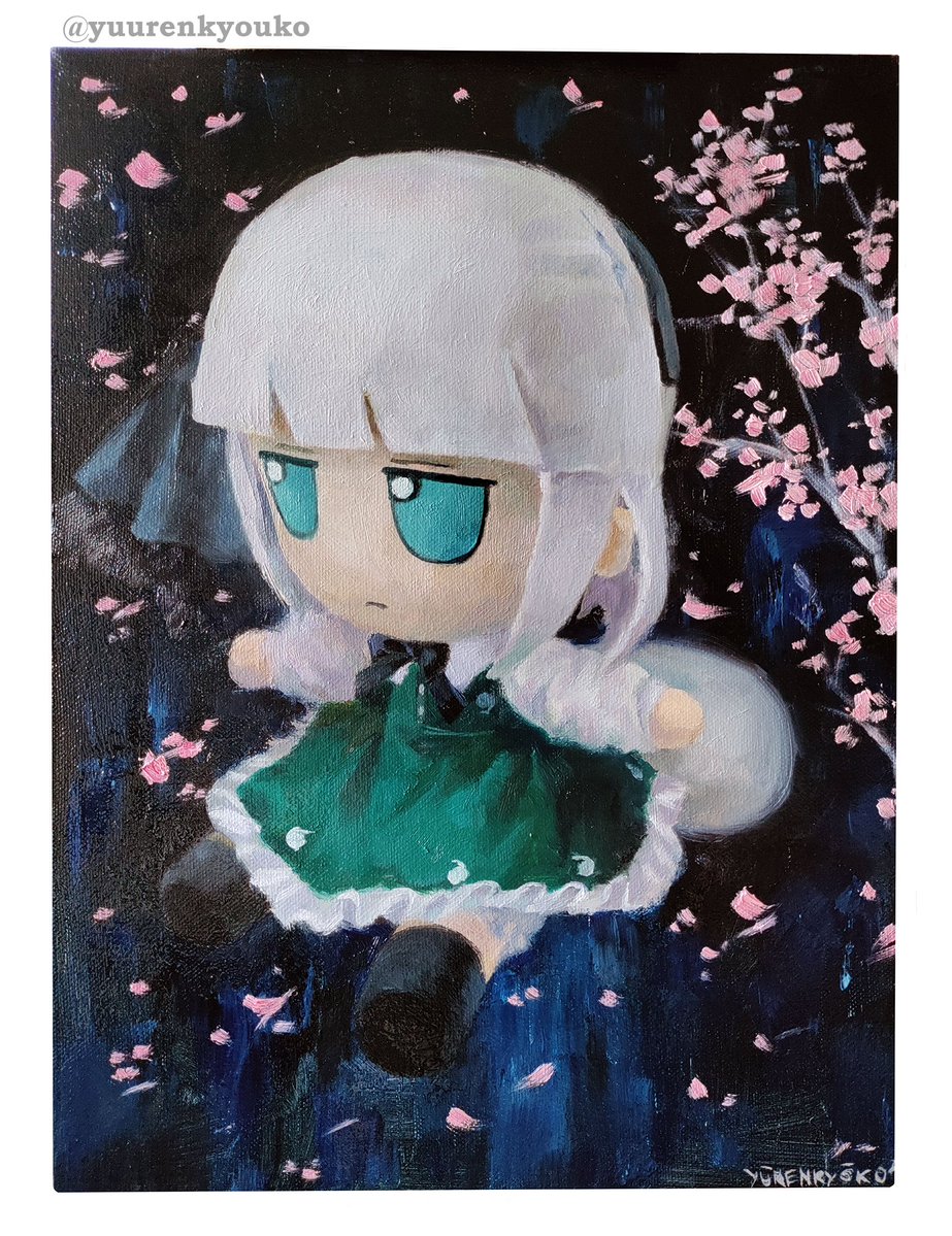 Youmu fumo Oil on canvas, 40x30 cm #touhou #東方Project #ふもふも