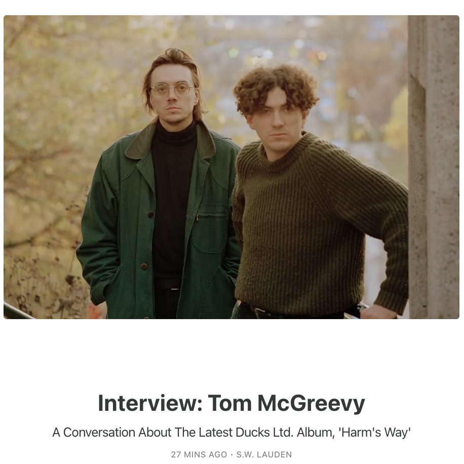 My interview with Tom McGreevy from @ducksltdband. rememberthelightning.substack.com/p/interview-to… #indiemusic #indie #rocknroll #jangle