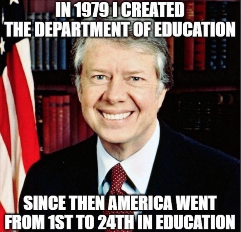 Jimmy Carter is probably the reason your children are being home schooled today. #HIAW