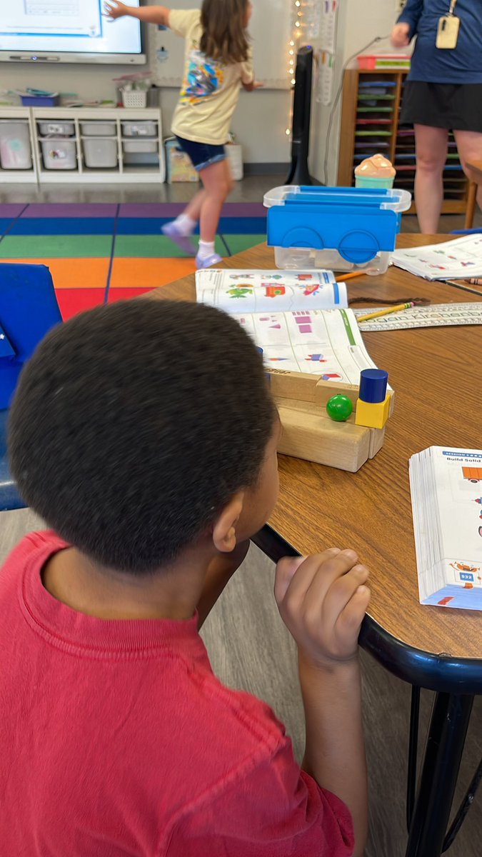 Gallery walk to notice and wonder what flat shapes were built with solid objects. <a href="/WaukeshaSTEM/">Waukesha STEM</a>