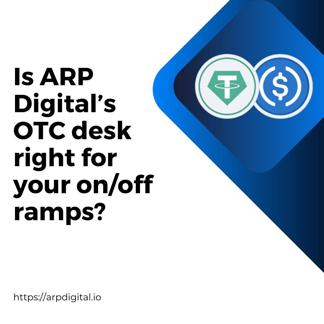 Reach out to our OTC team for on/off ramp in USD &amp; GCC currencies. We pride ourselves on giving clients access to deep liquidity, fast settlement, and some of the tight spreads on the market with regulated infrastructure.