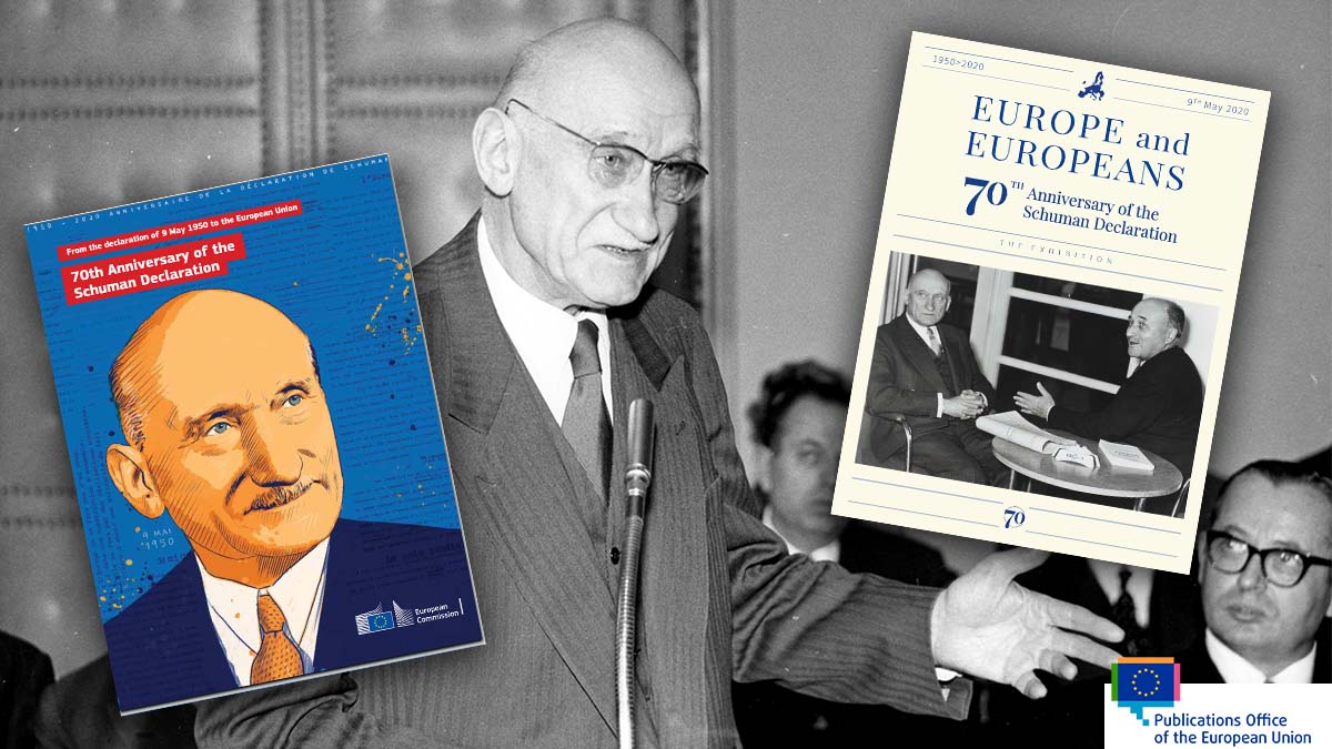 It's #EuropeDay tomorrow! On #9May 1950 Robert Schuman first publicly proposed the ideas that led to the creation of the EU that we know today. Learn more about the man, the declaration and the EU's early years in 2 #GoodReads: 📕europa.eu/!FC9D9K 📙europa.eu/!GwGPfH