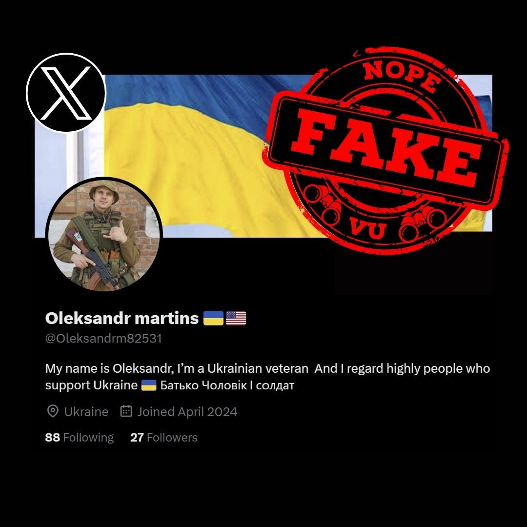 #vu #scamalert #xscam ❌FAKE PROFILE: Oleksandr martins aka Oleksandrm82531 x.com/oleksandrm82531 ID link: x.com/i/user/1776566… ID: 1776566119270072320 ⚠️ IMPERSONATES ✅ A REAL SOLDIER @Xsecurity @Support @Safety