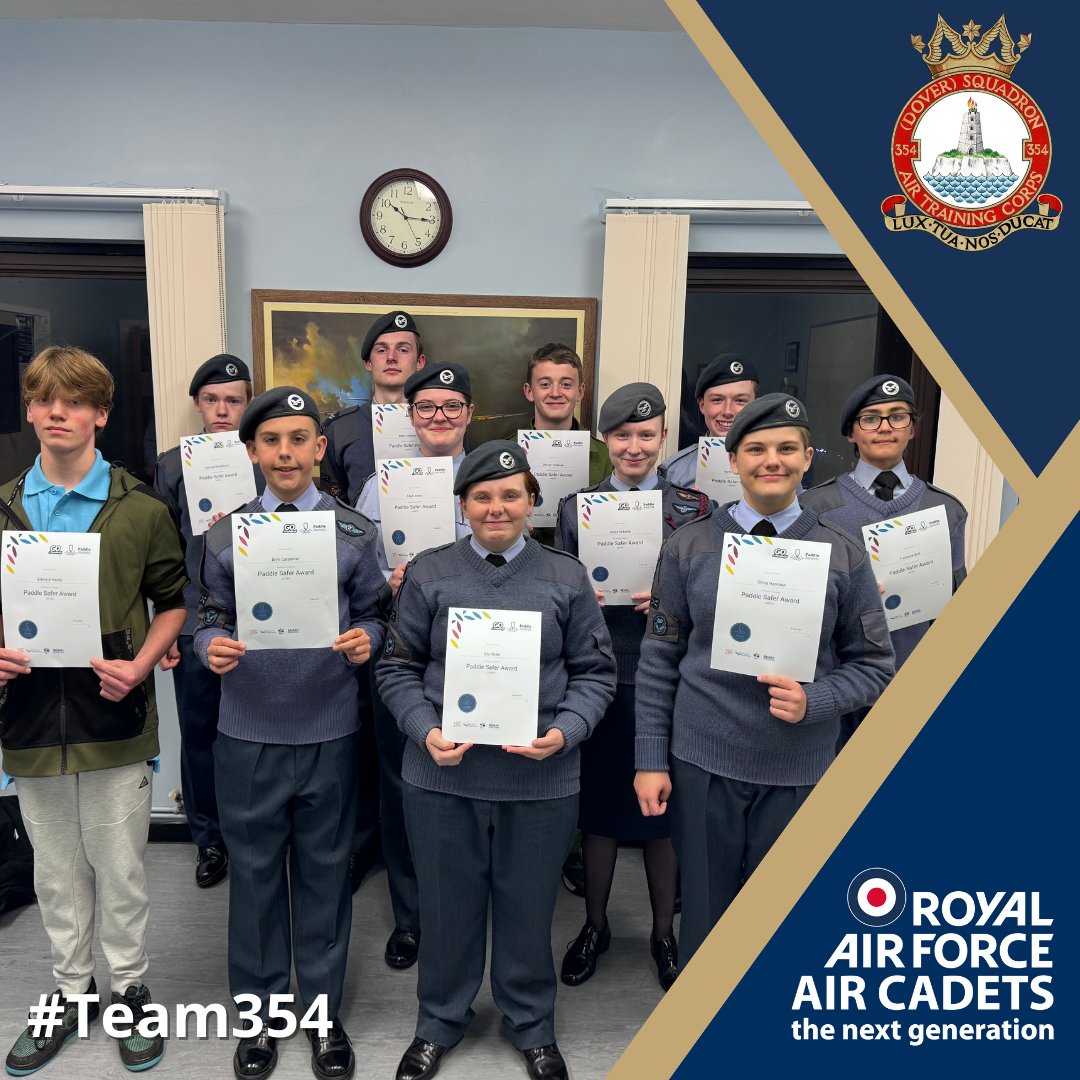 The cadets have been awarded their Paddle Safer Awards. The course gives new paddlers the chance to develop their safety skills when on the water. The focus is to consider where they paddle, equipment used & give practical solutions if they get into difficulty #Team354 #WhatWeDo