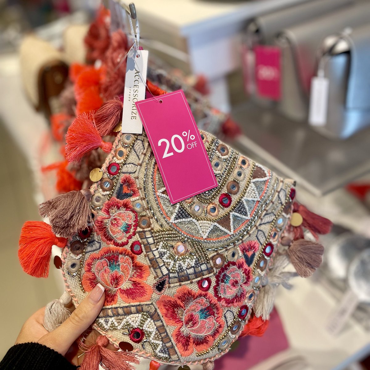 If there was a bag made for the festival season, then this is IT! 🌸 Shop this show-stopping, floral boho embellished cross-body bag at Accessorize Durham, now with 20% OFF!

#PrinceBishopsPlace #FestivalInspo #FestivalWear #FestivalSeason #Boho #FestivalBag #DurhamPride #Durham