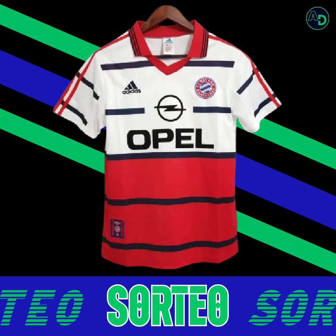 🎁 𝐒𝐎𝐑𝐓𝐄𝐎 𝐂𝐀𝐌𝐈𝐒𝐄𝐓𝐀 𝐁𝐀𝐘𝐄𝐑𝐍 𝐃𝐄 𝐌𝐔́𝐍𝐈𝐂𝐇

📌 Si el Bayern de Múnich gana contra el Real Madrid con gol de Harry Kane, sorteamos su camiseta de la temporada 98/99.

⚠️ Condiciones para participar:

1️⃣ RT
2️⃣ FOLLOW

🍀 ¡Mucha suerte a todos!