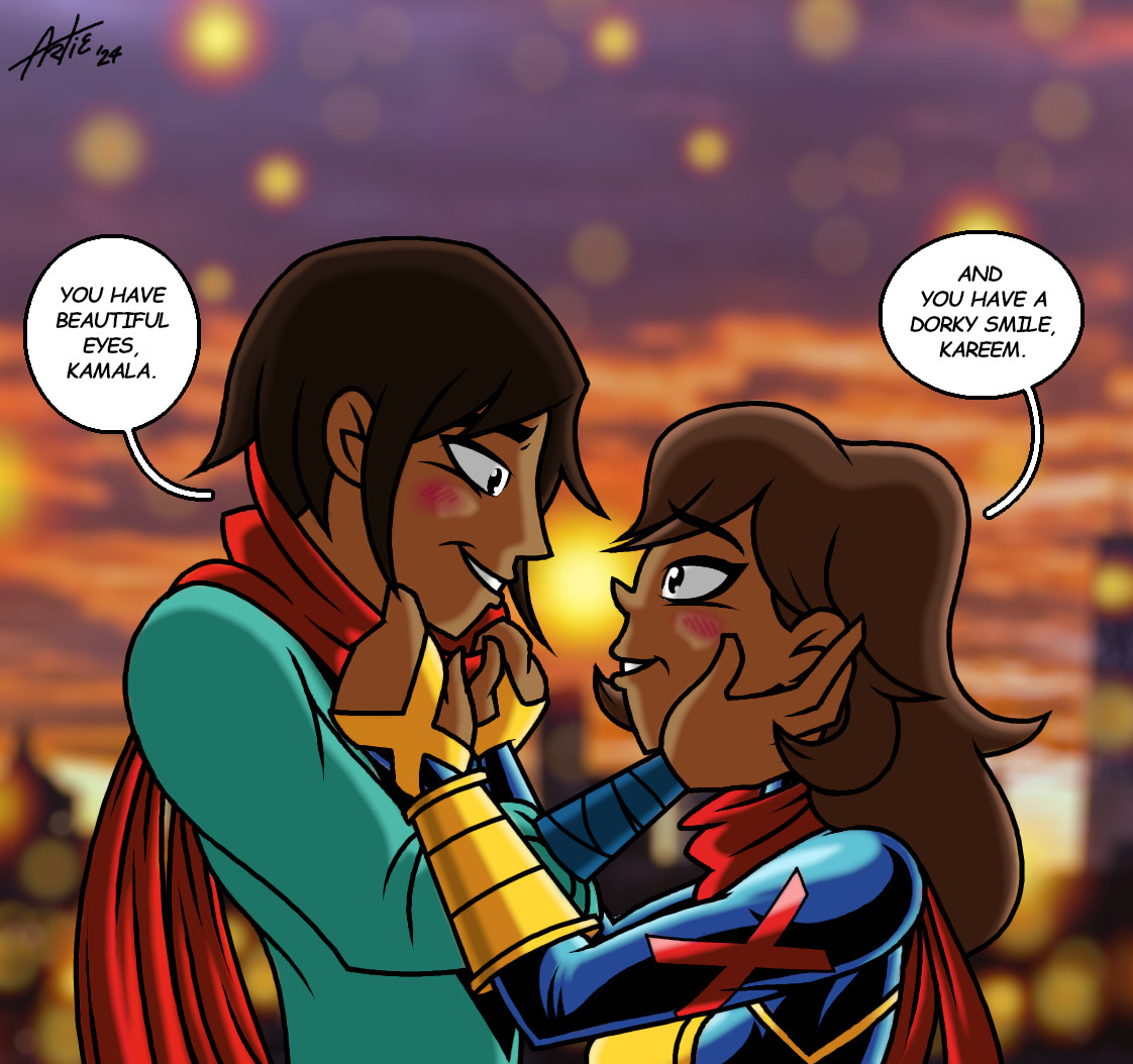 Mutant Menace #3 comes out next week!
And what's on top of my wishlist, is for these two finally see each other as who they really are.  😊😍

What are your predictions?
#Kamareem #MsMarvel #KamalaKhan #RedDagger #Kareem #MsMarvelMutantMenace #fanart