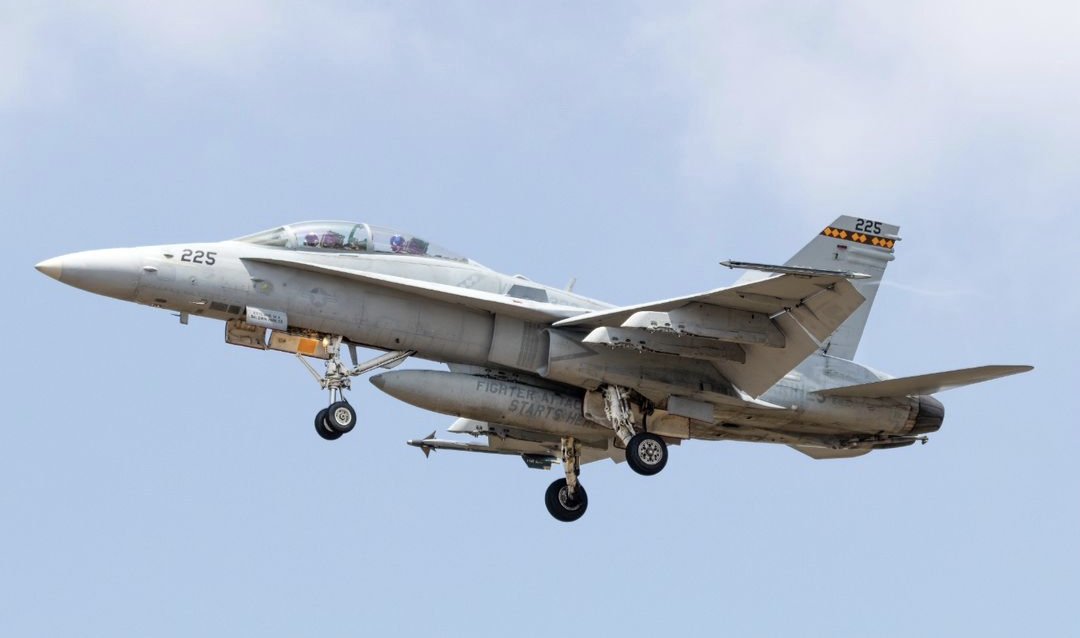 Here is an F/A-18 landing at MCAS Miramar. They're beautiful right?