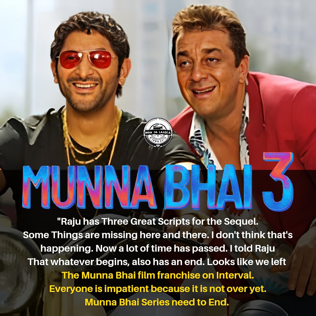 'I told Raju that whatever begins, also has an end' says #ArshadWarsi about #MunnaBhai3. 🎥🥵

#SanjayDutt #LageRahoMunnaBhai #MunnaBhaiMBBS #SuryaCinefinite