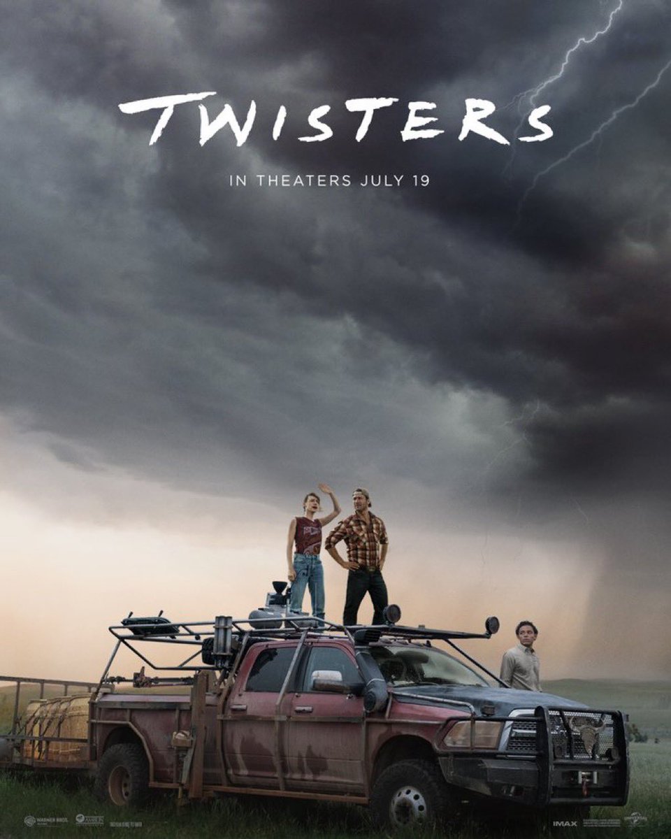 New Poster : Comcast’s #UniversalPictures (Domestic) and Warner Bros Discovery’s #WarnerBrosPictures (International) presents #Twisters coming to theatres July 19, 2024