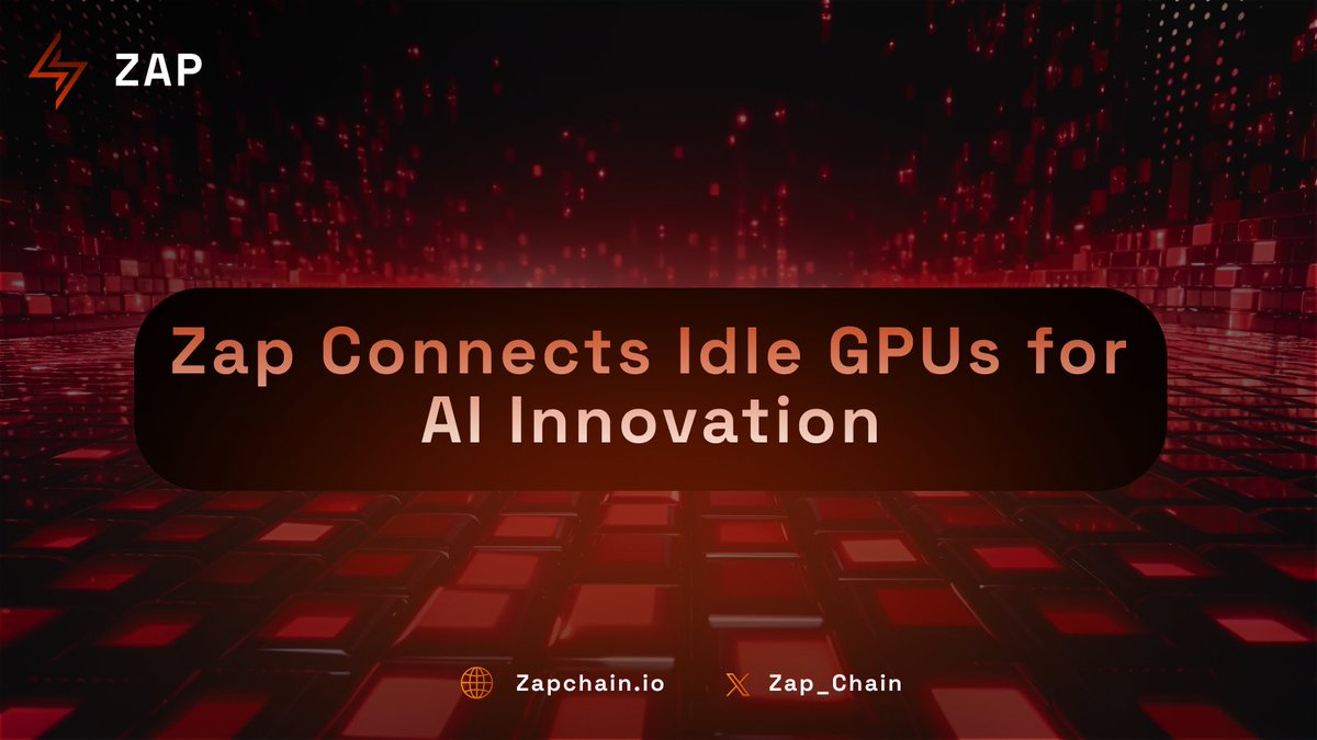 Zap_Chain's tweet photo. GPUs are now as desired as gold due to the AI booming.

Many GPU providers just can't keep up with the demand that AI innovation brings. At @Zap_Chain, we're ready to shake things up.

AI startups are desperate for more GPU power, but there's a lot of unused capacity out there—some data centers are running at only 12-18% of their potential.

ZAP connects these underused resources through a decentralized network, bringing new life into idle GPUs and powering forward the next AI wave.

We're stepping up to join the game with big names like AWS, GCP, and Azure by harnessing a global network of over a million GPUs.

ZAP is not only about GPUs; it's a smarter, more accessible AI development for everyone.

#ZAP #ZAP_Chain