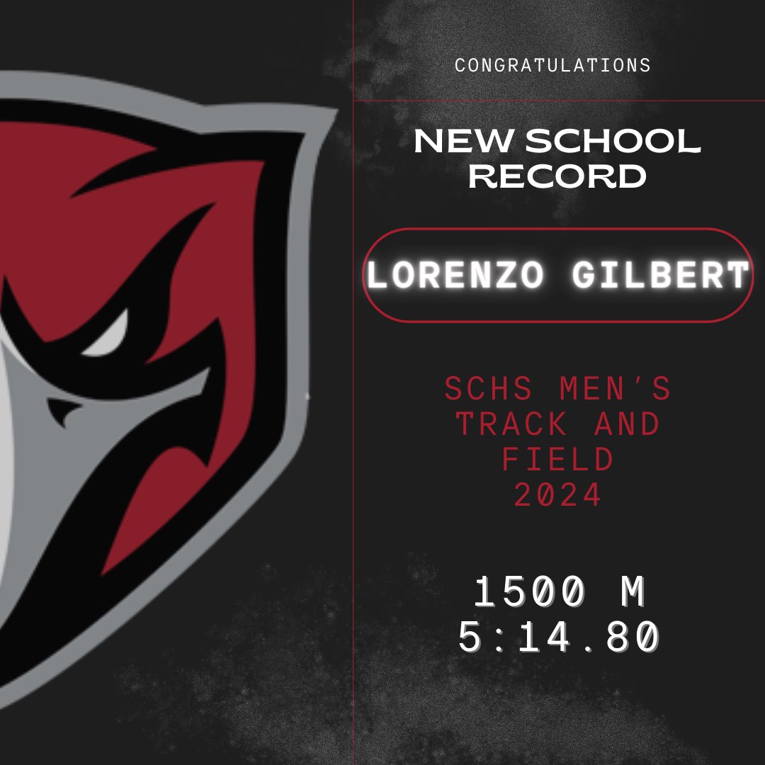 ‼️NEW SCHOOL RECORD‼️ At the Multis, Lorenzo also broke the 1500 M record!! What an accomplishment!! We are so proud of this kid. Congrats! @SCHS_CoachJ @SCHSDavenport @CreekAthletics1