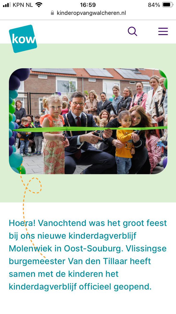 Leuke opening vanochtend van nieuw Kinderdagverblijf Molenwiek @KOWtweets in Oost-Souburg @gem_vlissingen . Fantastisch geholpen door de kinderen! En wat een mooie nieuwe locatie!