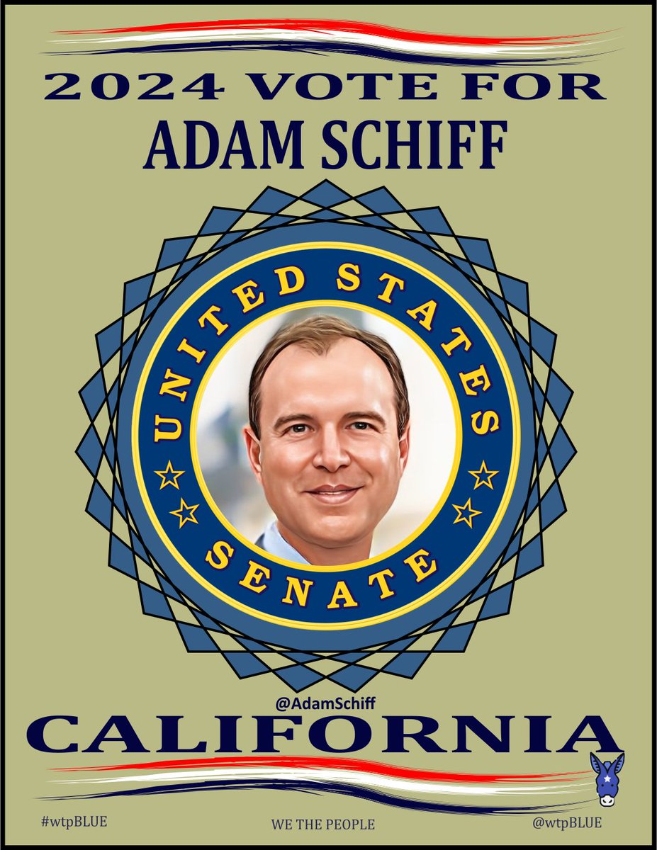 #wtpBLUE
#wtpGOTV24

Some people add value to the tapestry of life.  .@AdamSchiff is one such person.

Some people suck the air out of the room then flee. Repub Steve Garvey is one such person. Ask his baby mamas.

Let's #VoteBlue for added value. For democracy. For freedom. 💙