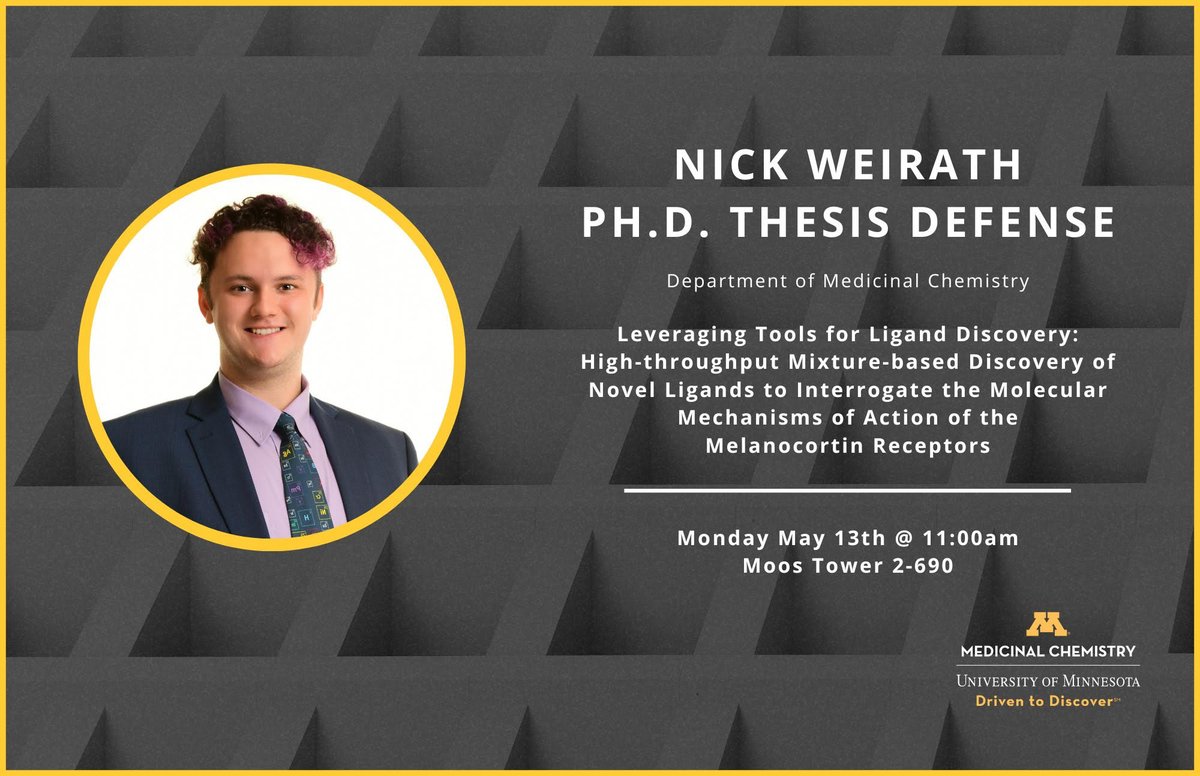 Have you ever seen a freshly minted PhD? Now is your chance! Join us on Monday as Nicholas Weirath defends his PhD thesis! Details below 👇