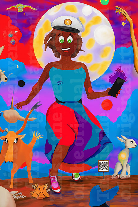 Dancing in the Moonlight series 
Lucky Charm Egghead Fine-Art Print DITM18
1/1 Physical Edition. Archival Quality Giclée Print on Hahnenmühle WT 310g. 48x33cm