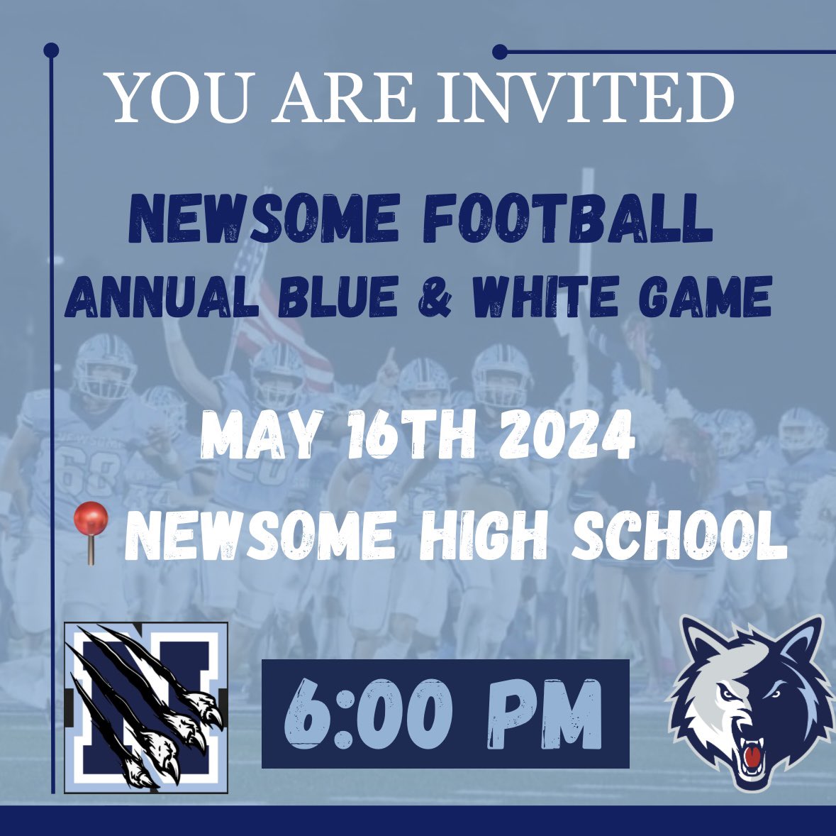 Everyone is invited!! Come support Newsome Football!!

#HOMEGROWN