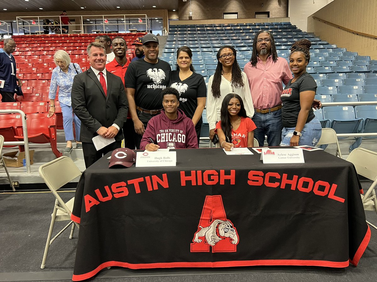 Great Day to celebrate our Dawgs!! CONGRATULATIONS to @AyleseAA & @hughrolls_ftbll on being part of a 1% of High School athletes! The entire Dawg Nation is proud of you!! @SFAHS_Bulldogs @FBISDAthletics