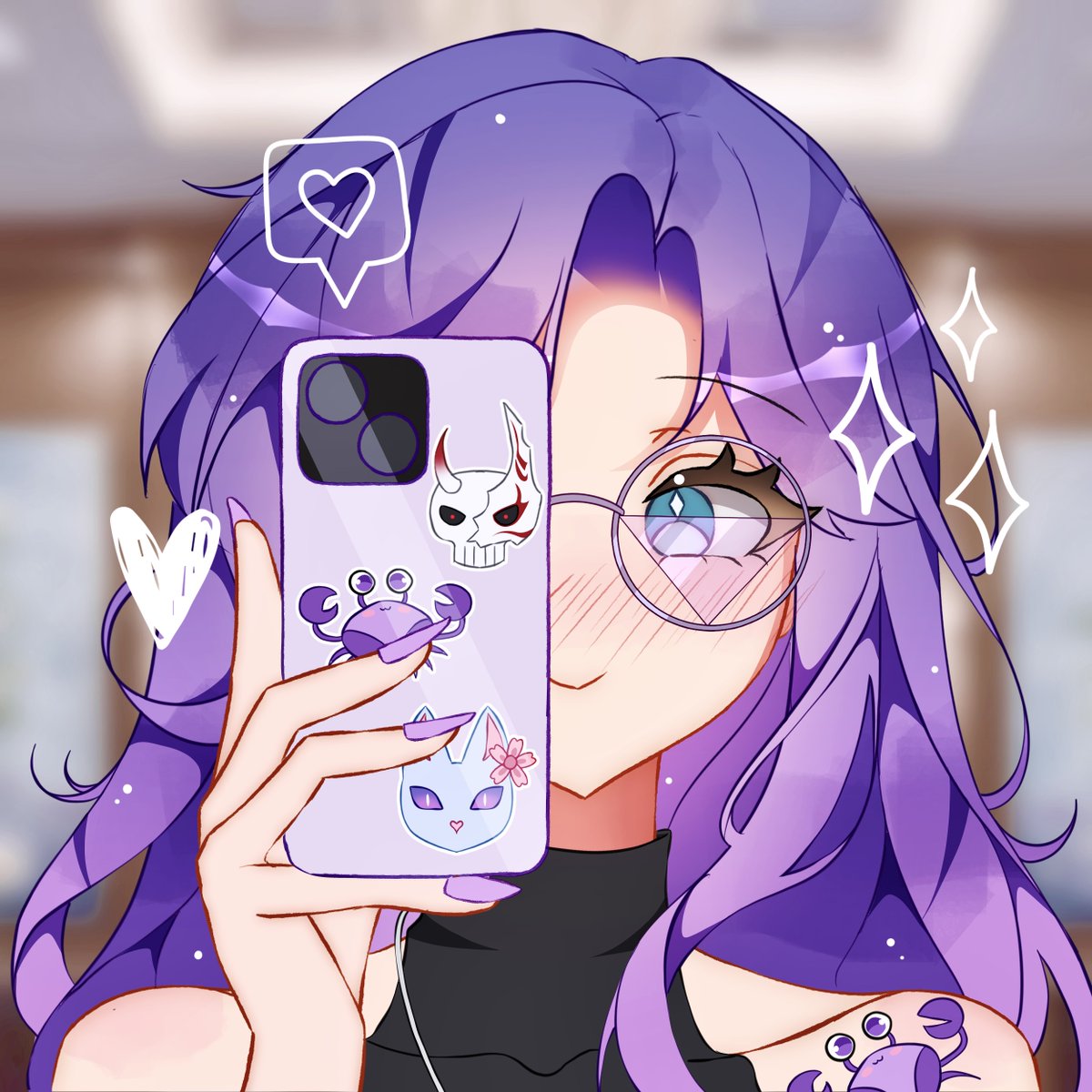 Mirror Selfie YCH for @_mamavale 💜🦀💜

#mamart